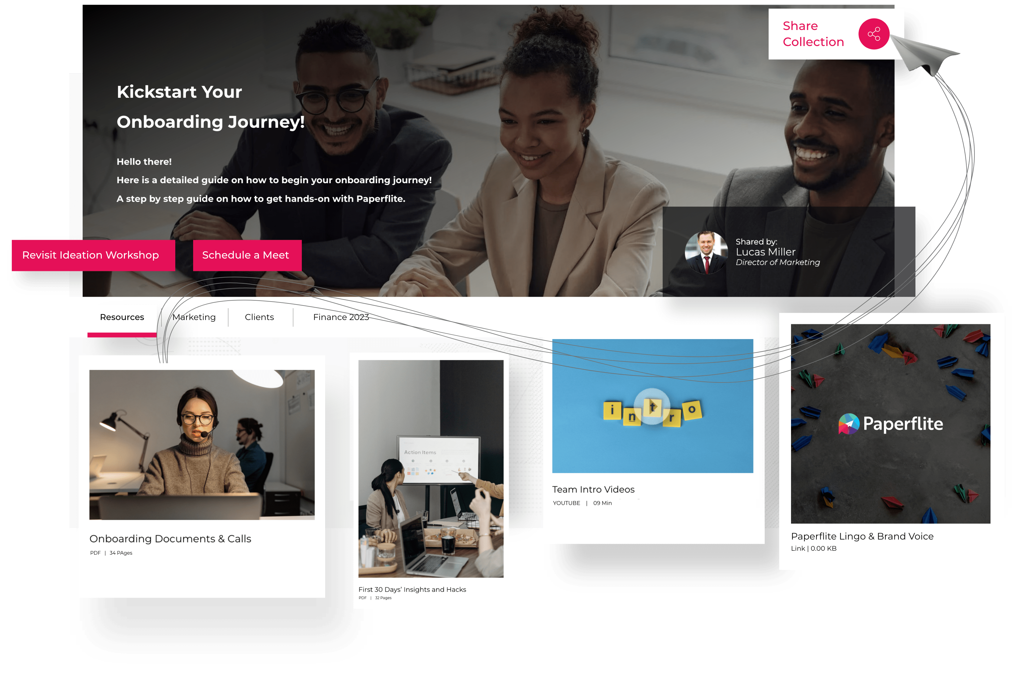 collection - microsite - deal room feature of paperflite