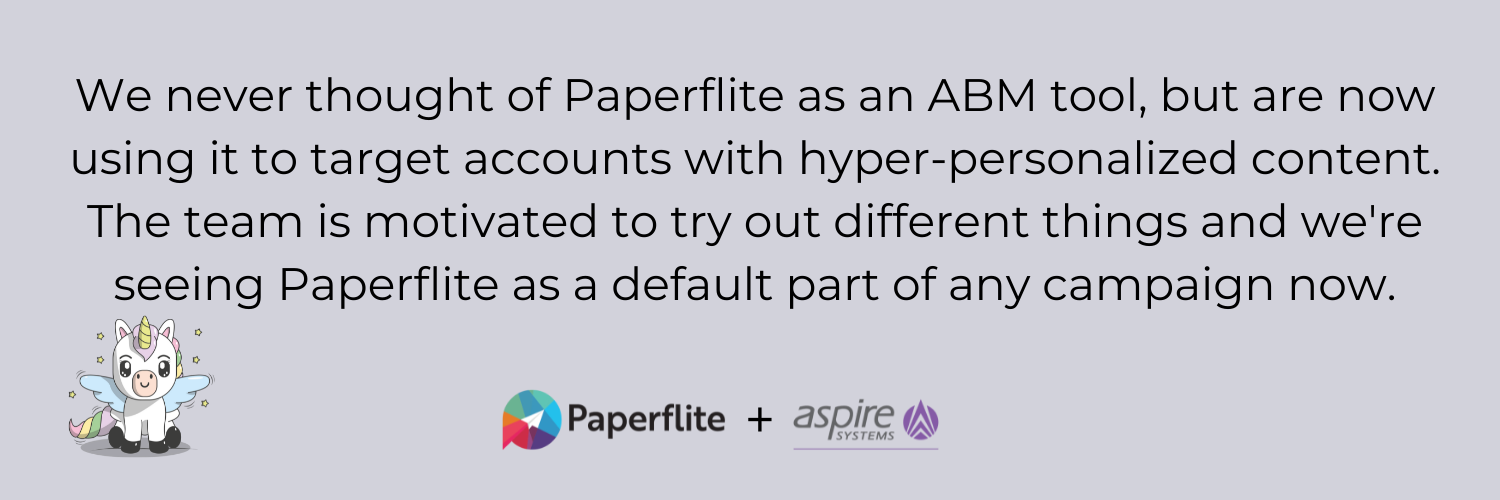 a case study infographic of how aspire systems solved its content problem using Paperflite, a sales enablement platform