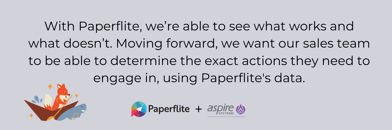 a case study infographic of how aspire systems solved its content problem using Paperflite, a sales enablement platform